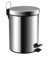 Ведро круглое 5л из нержавеющей стали с педалью, хромированное 105 САНАКС